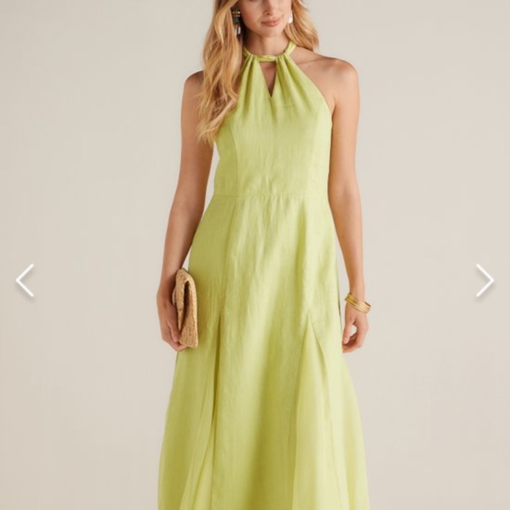 Linen Dress - Soliloquy Linen Dress by Soft Surroundings in Linden Green - NWT